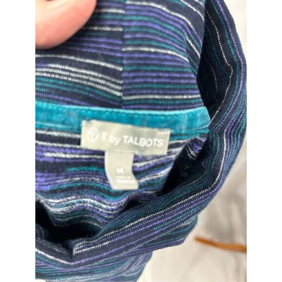 T by Talbots cowl neck pullover blue gray size Medium long sleeve - Picture 5 of 6